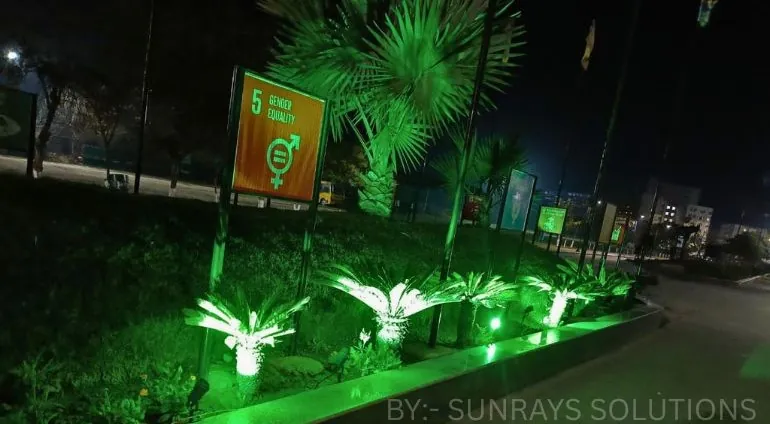 Garden Uplighting by Sunrays Solutions